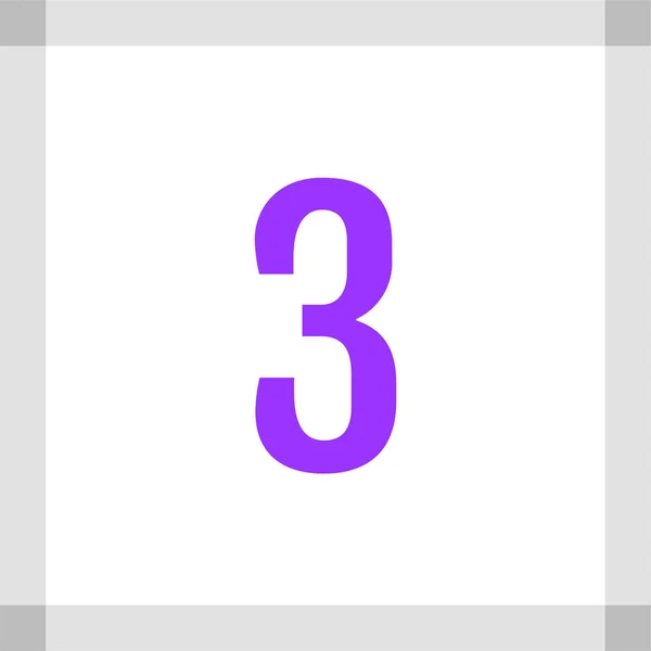 Nummer Tre Ikonen Siffror Platt Vektor Illustration — Stock vektor