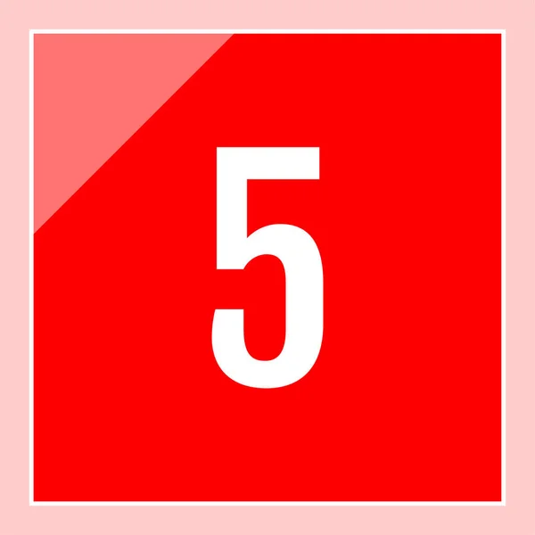 Nummer Fem Ikonen Siffror Platt Vektor Illustration — Stock vektor