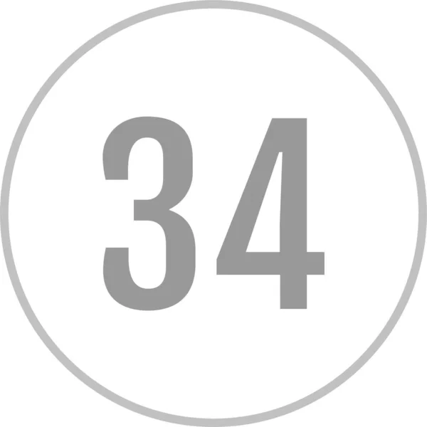 34番のアイコン 数平面ベクトル図 — ストックベクタ