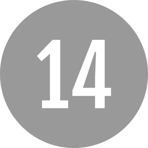 14番のアイコン 数平面ベクトル図 — ストックベクタ