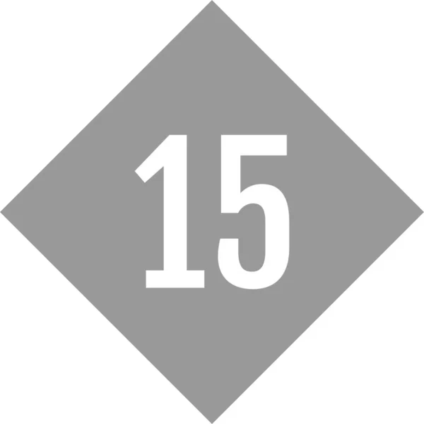 Ikona Číslo15 Čísla Ploché Vektorové Ilustrace — Stockový vektor