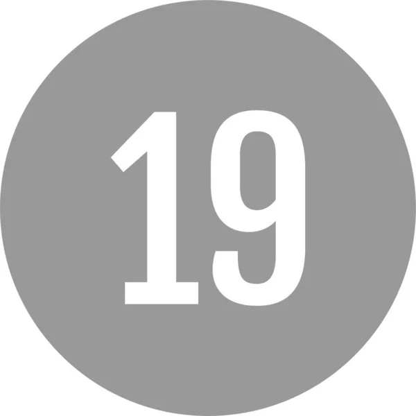 Icona Numero Numeri Piatto Illustrazione Vettoriale — Vettoriale Stock