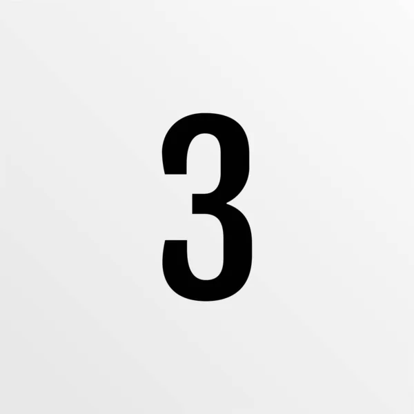 Цифровий Знак Математика Номер Три Проста Веб Іконка — стоковий вектор