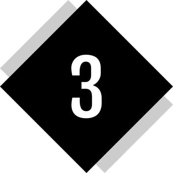 Zahlenzeichen Mathematik Nummer Drei Einfaches Websymbol — Stockvektor