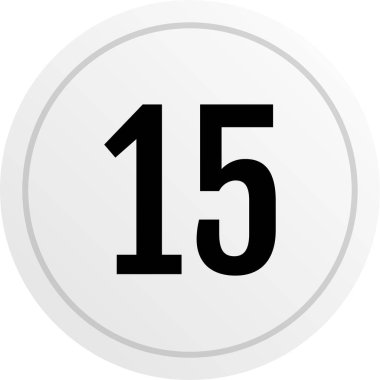 Number 15 icon. flat vector illustration