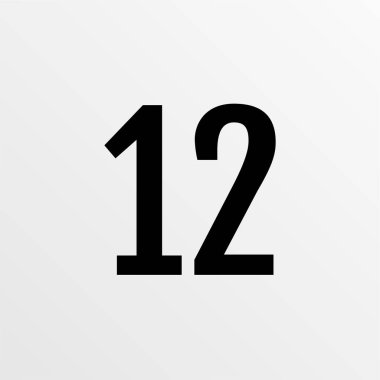 Number 12 icon. flat vector illustration