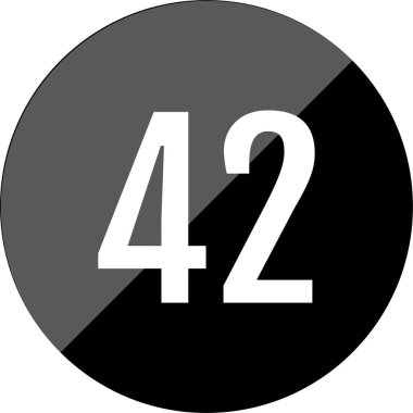 Number 42 icon. flat vector illustration