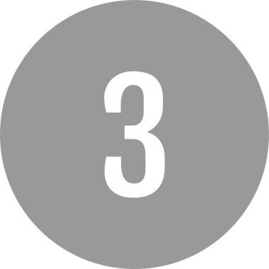 3 numaralı simge, vektör illüstrasyonu      