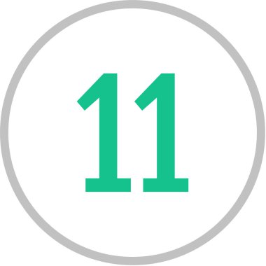 Number 11 icon. flat vector illustration