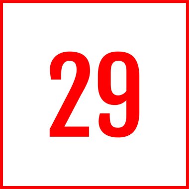 29 numaralı simge vektör illüstrasyonu