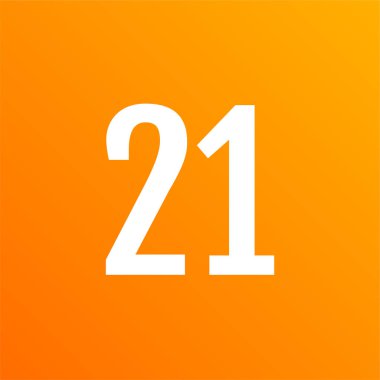 21 numaralı simge vektör illüstrasyonu