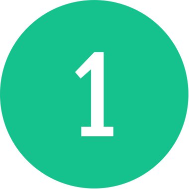 Number 1 icon. flat vector illustration