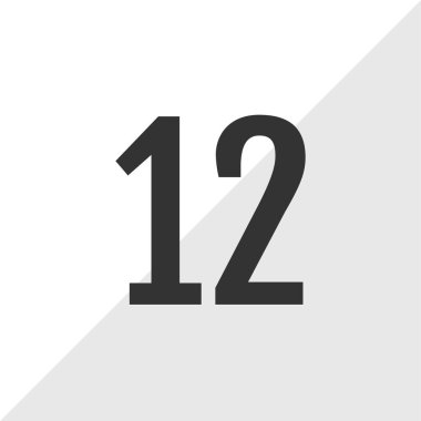 Number 12 icon. flat vector illustration
