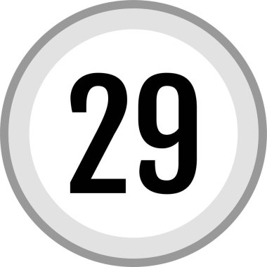 29 numaralı simge vektör illüstrasyonu