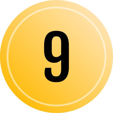 Number 9 icon. flat vector illustration