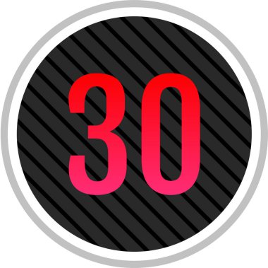 30 numaralı simge vektör illüstrasyonu