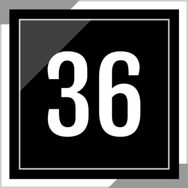 36 numaralı simge, vektör illüstrasyonu