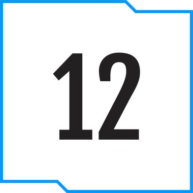 Number 12 icon. flat vector illustration