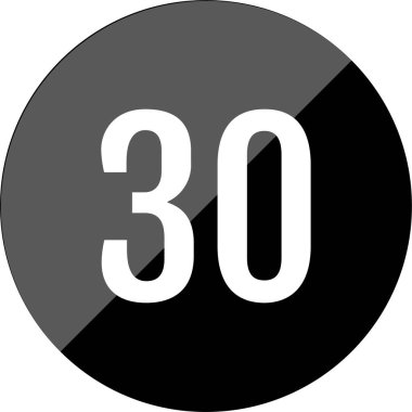 30 numaralı simge, vektör illüstrasyonu      