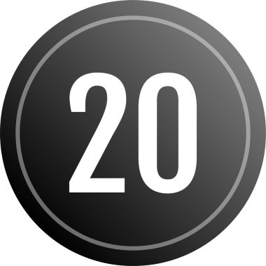 20 numaralı işaret simgesi, vektör illüstrasyonu