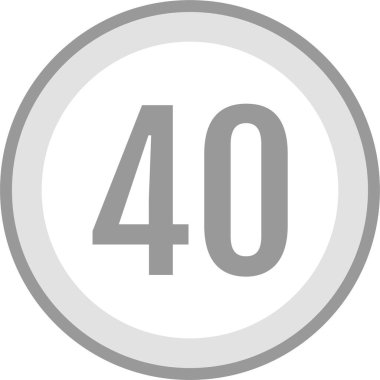 40 numaralı simge vektör illüstrasyonu