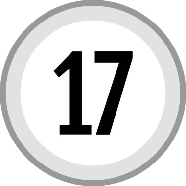 17 numaralı simge vektör illüstrasyonu