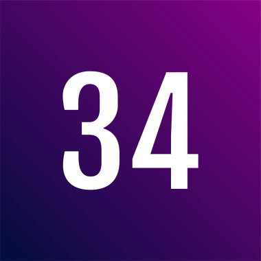 34 numaralı simge vektör illüstrasyonu