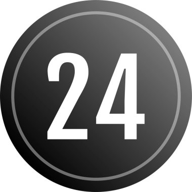 24 numaralı simge, vektör illüstrasyonu