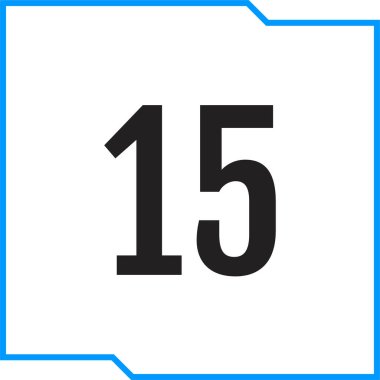 Number 15 icon. flat vector illustration