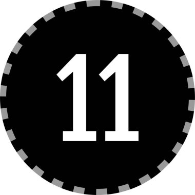 Number 11 icon. flat vector illustration