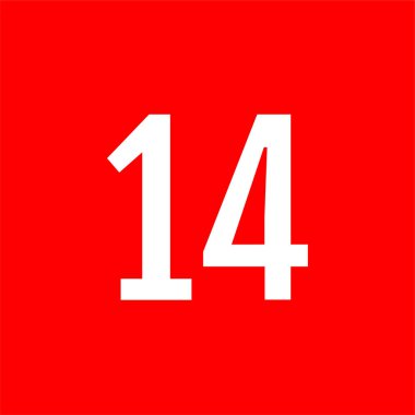Number 14 icon. flat vector illustration