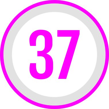 37 numaralı simge vektör illüstrasyonu