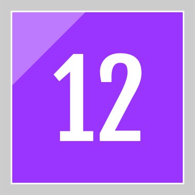 Number 12 icon. flat vector illustration