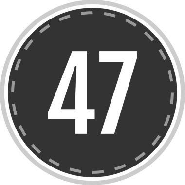 47 numaralı simge, şablon vektör tasarımı çizimi