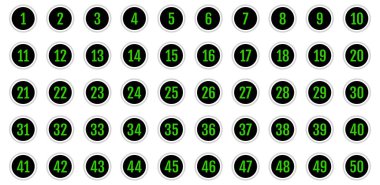 Üzerinde numaralar olan düğmeler. vektör illüstrasyonu