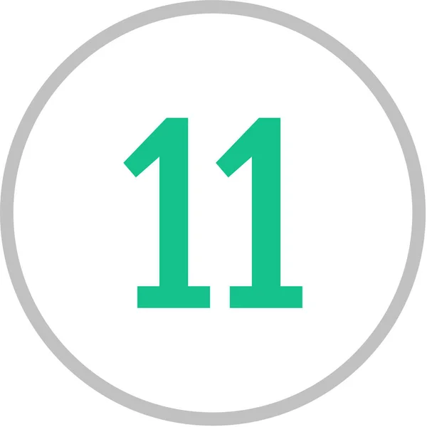 11番のアイコン 平面ベクトル図 — ストックベクタ