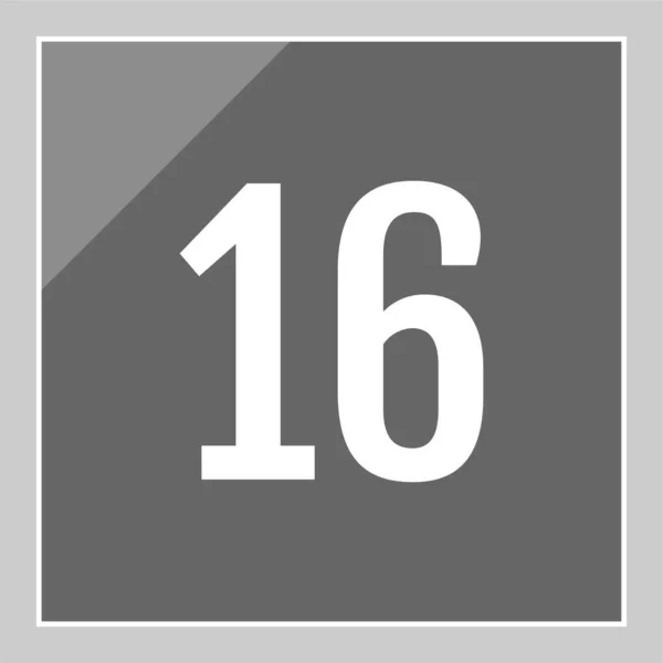 16番のアイコンベクトルイラスト — ストックベクタ