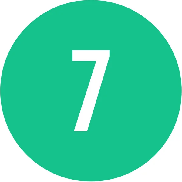 7番の丸ボタン7番の簡単な数字 — ストックベクタ