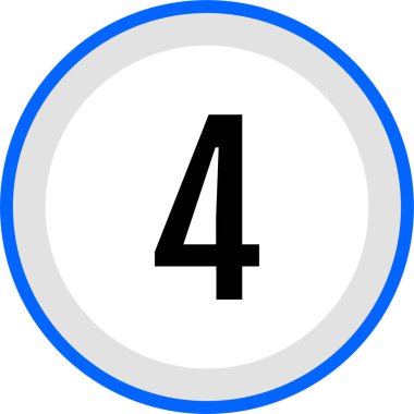 4 numaralı simge, modern vektör illüstrasyonu