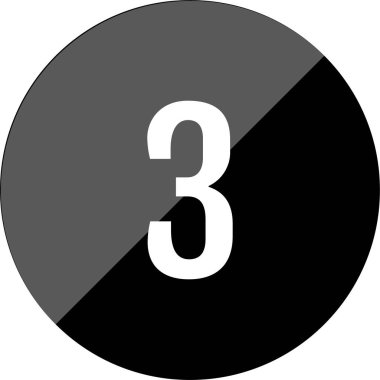 3 numaralı simge, vektör illüstrasyonu      