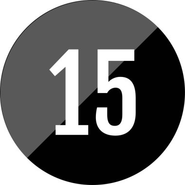 15 numaralı simge vektör illüstrasyonu