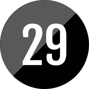Number 29 icon. flat vector illustration