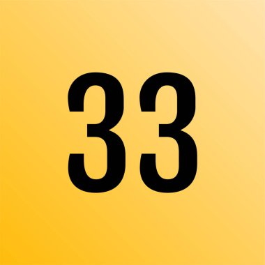 Number 33 icon. flat vector illustration