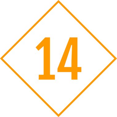 Number 14 icon. flat vector illustration