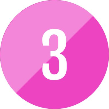 3 numaralı simge, vektör illüstrasyonu      