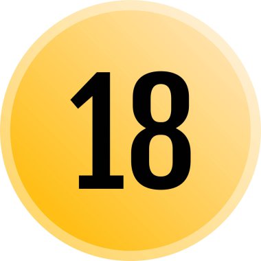 18 numaralı simge, vektör illüstrasyonu