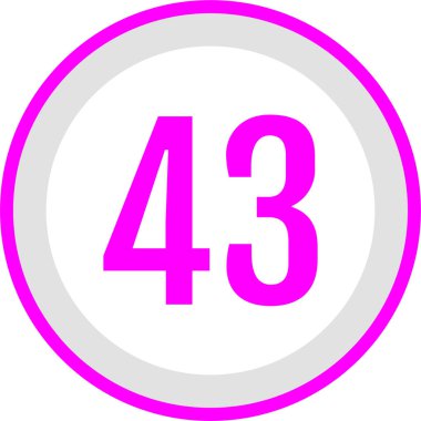 43 numaralı simge vektör illüstrasyonu