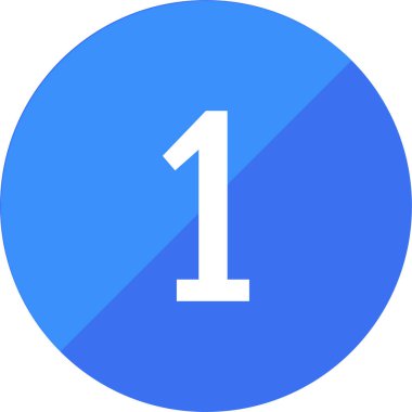 Number 1 icon. flat vector illustration