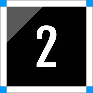 Number 2 icon. flat vector illustration
