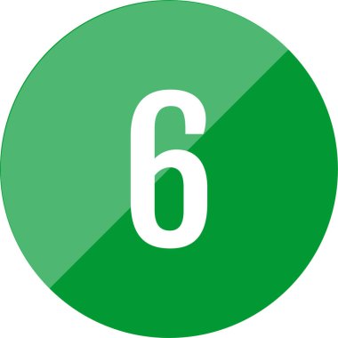 6 numaralı simge, vektör illüstrasyonu      